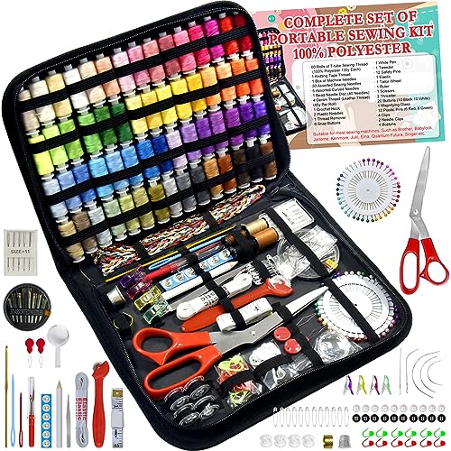 Portable Sewing Kit with Case and Accessories