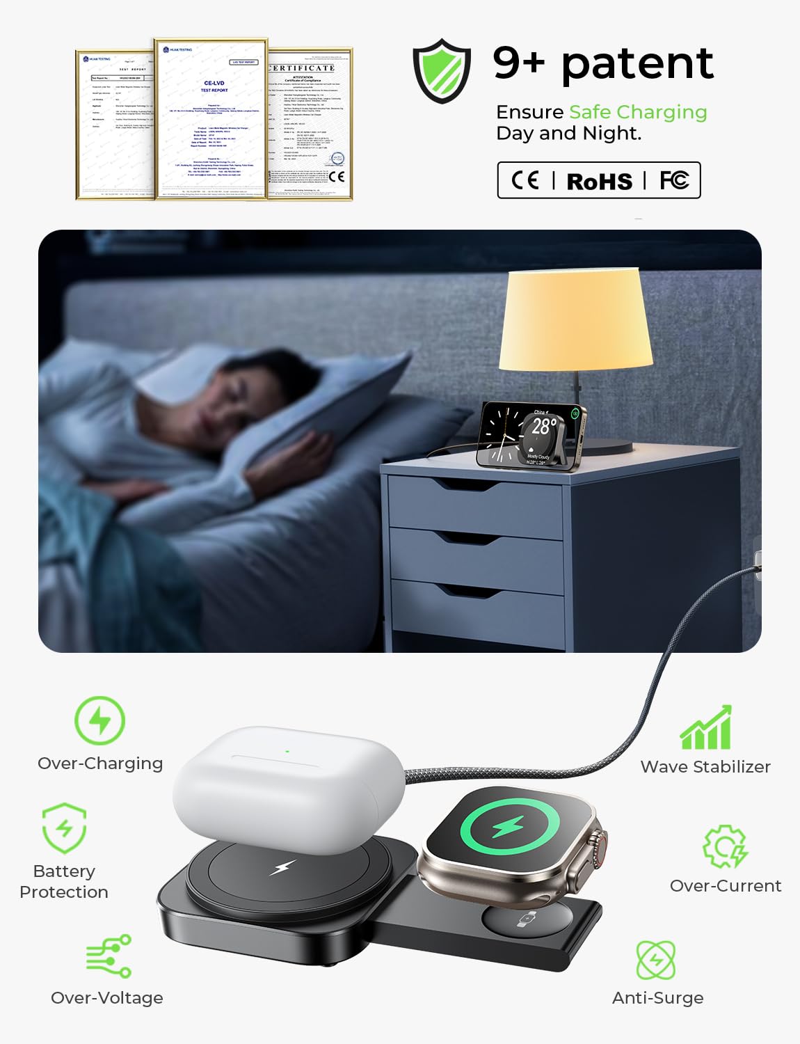 MagSafe Charger Stand for iPhone & Apple Watch