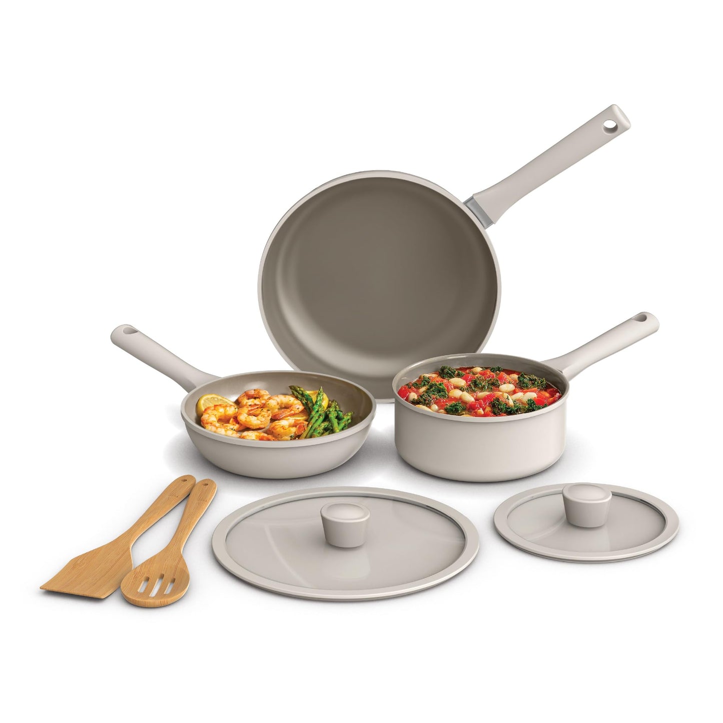 BELLA 7-Piece Nonstick Cookware Set with Lids