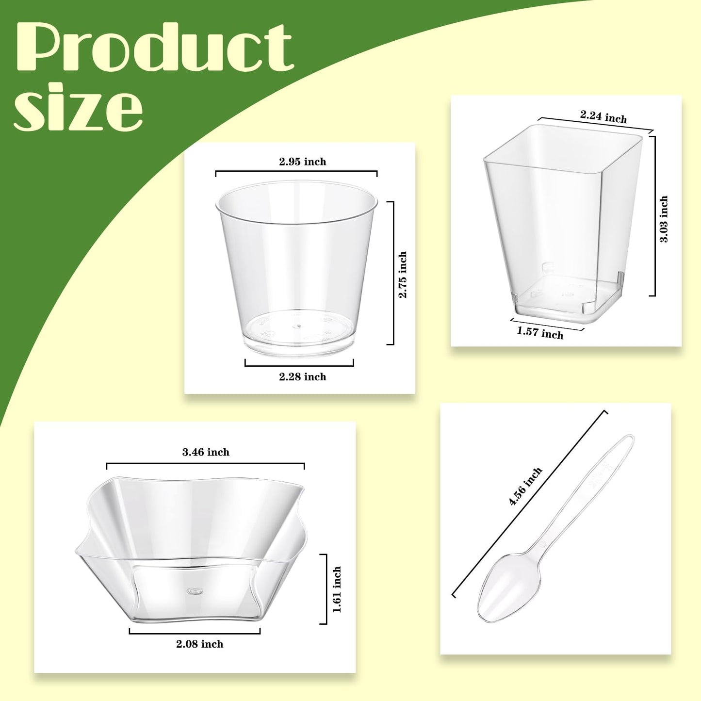 5oz Clear Plastic Dessert Cups, 300 Packs