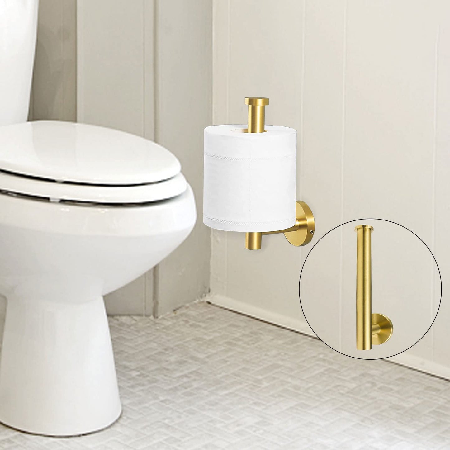 Cilee Gold Toilet Paper Holder,Bathroom Tissue Holder Paper Roll,SUS304 Stainless Steel Toilet Roll Holder for Bathroom, Kitchen, Washroom Wall Mount