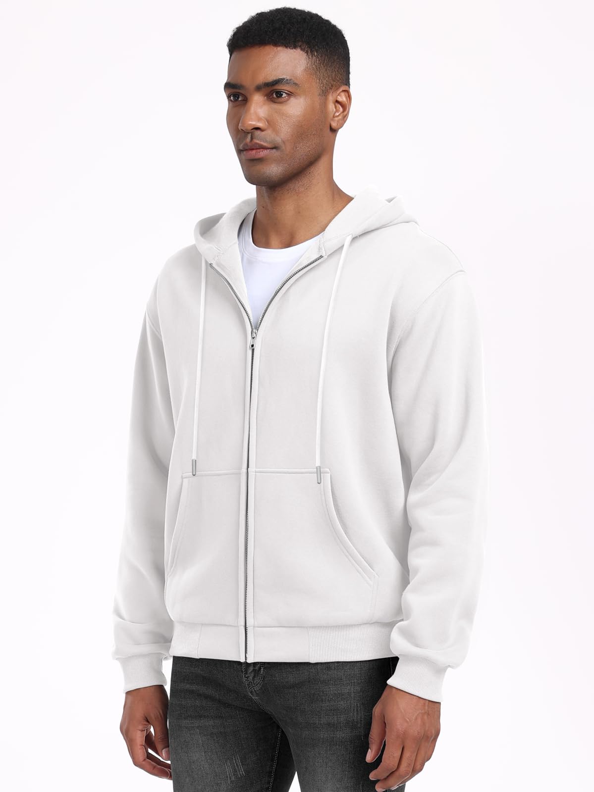 Caracilia Men's Zip Up Fleece Hoodie Jacket