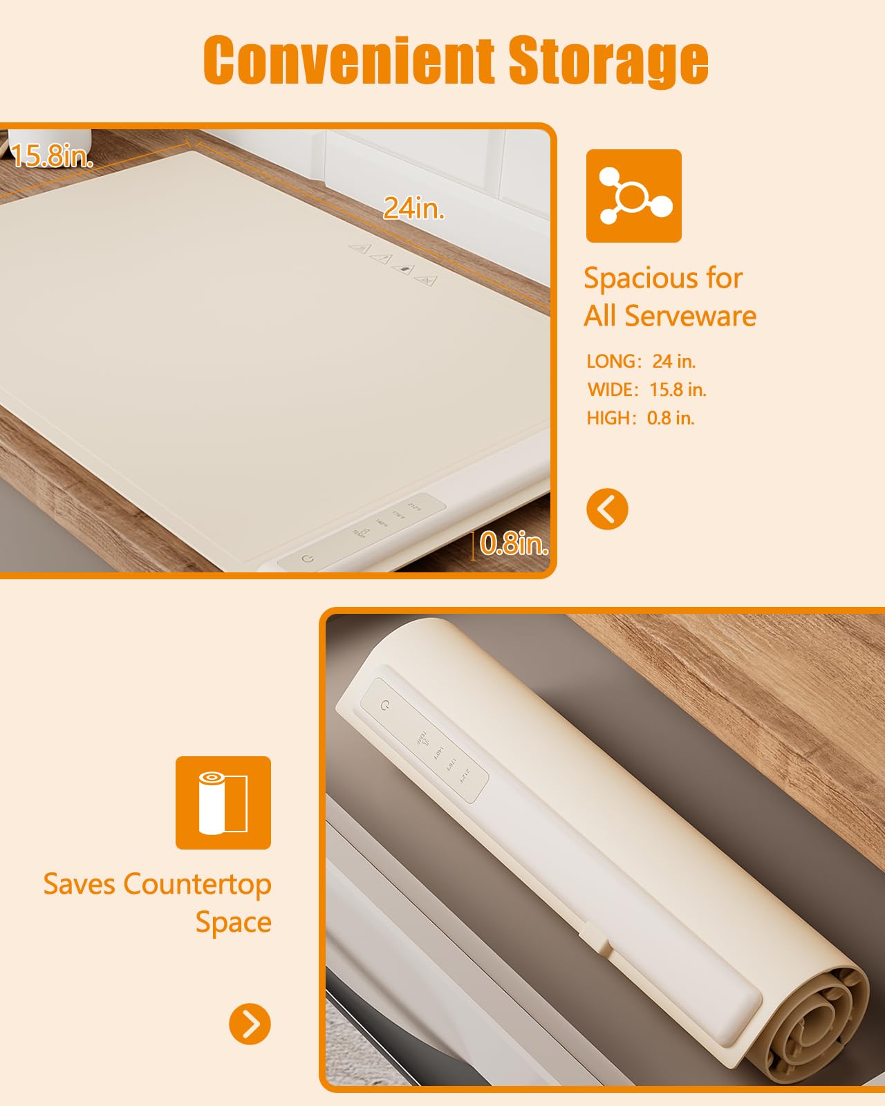 Electric Warming Tray with 3 Temperature Settings