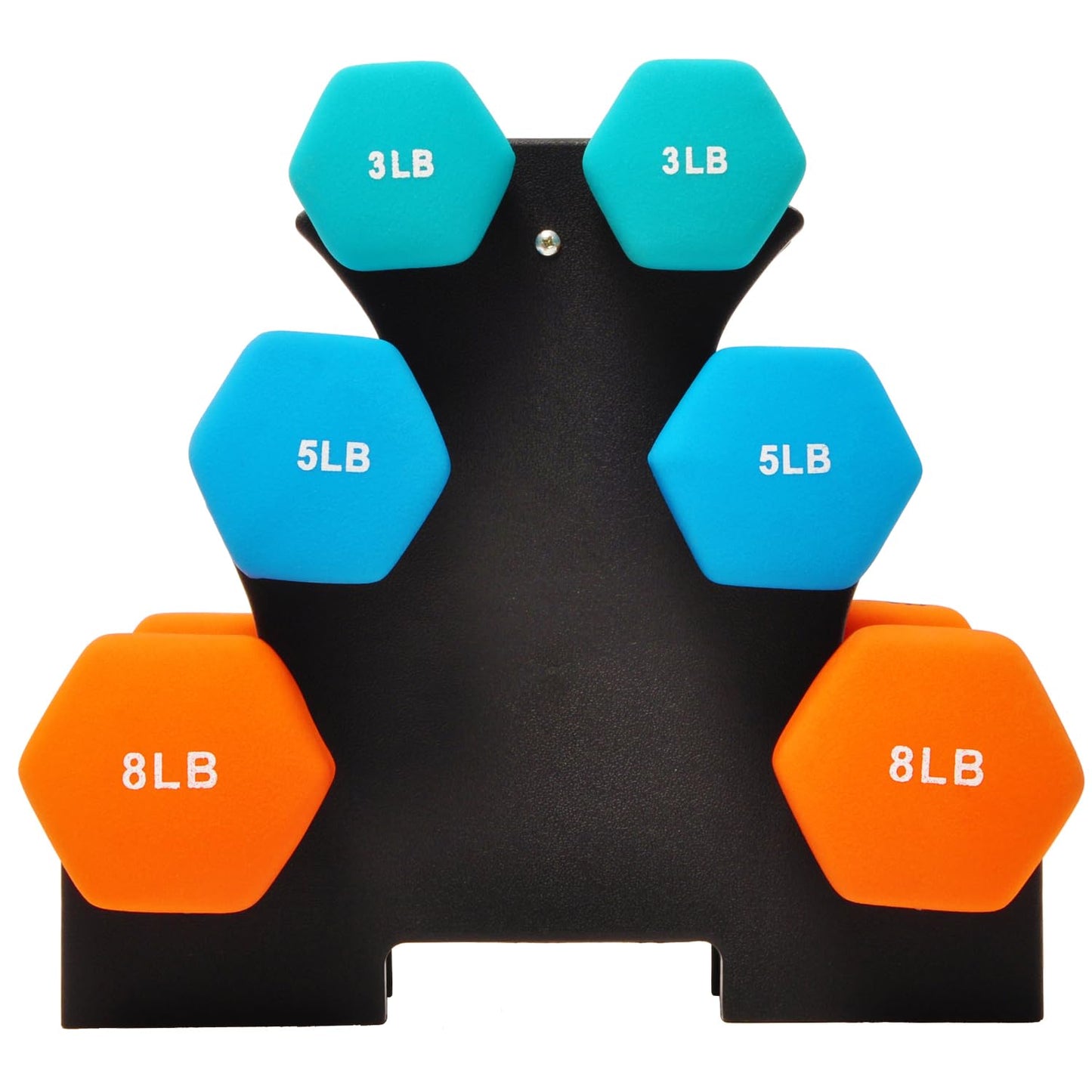 Neoprene Dumbbell Hand Weights Set with Rack