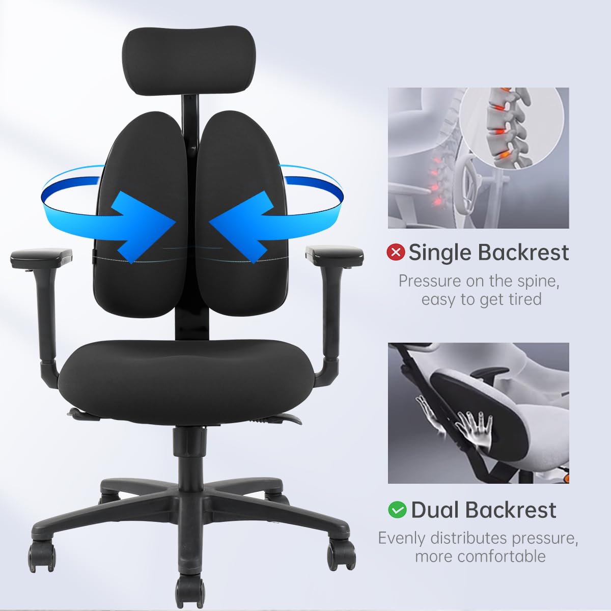 DERSITE Ergonomic Office Chair with Lumbar Support