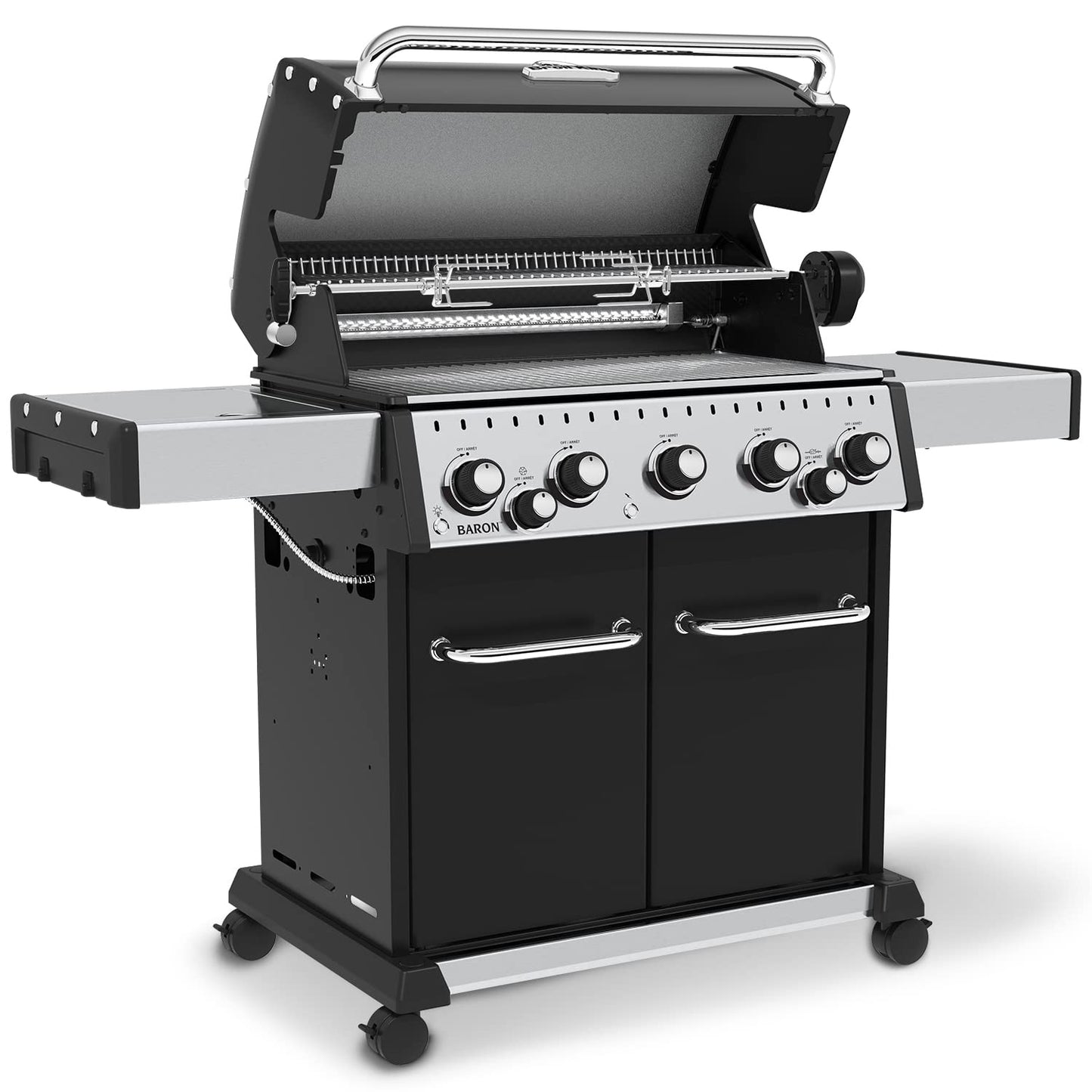 Broil King, Baron 590 Pro, 876244, Liquid Propane (LP), 5-Burner, Silver, Black