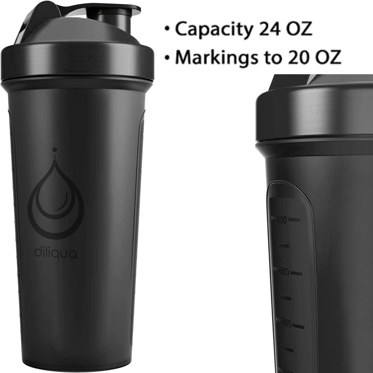 BPA-Free 6 Pack Protein Shaker Bottles 24 oz