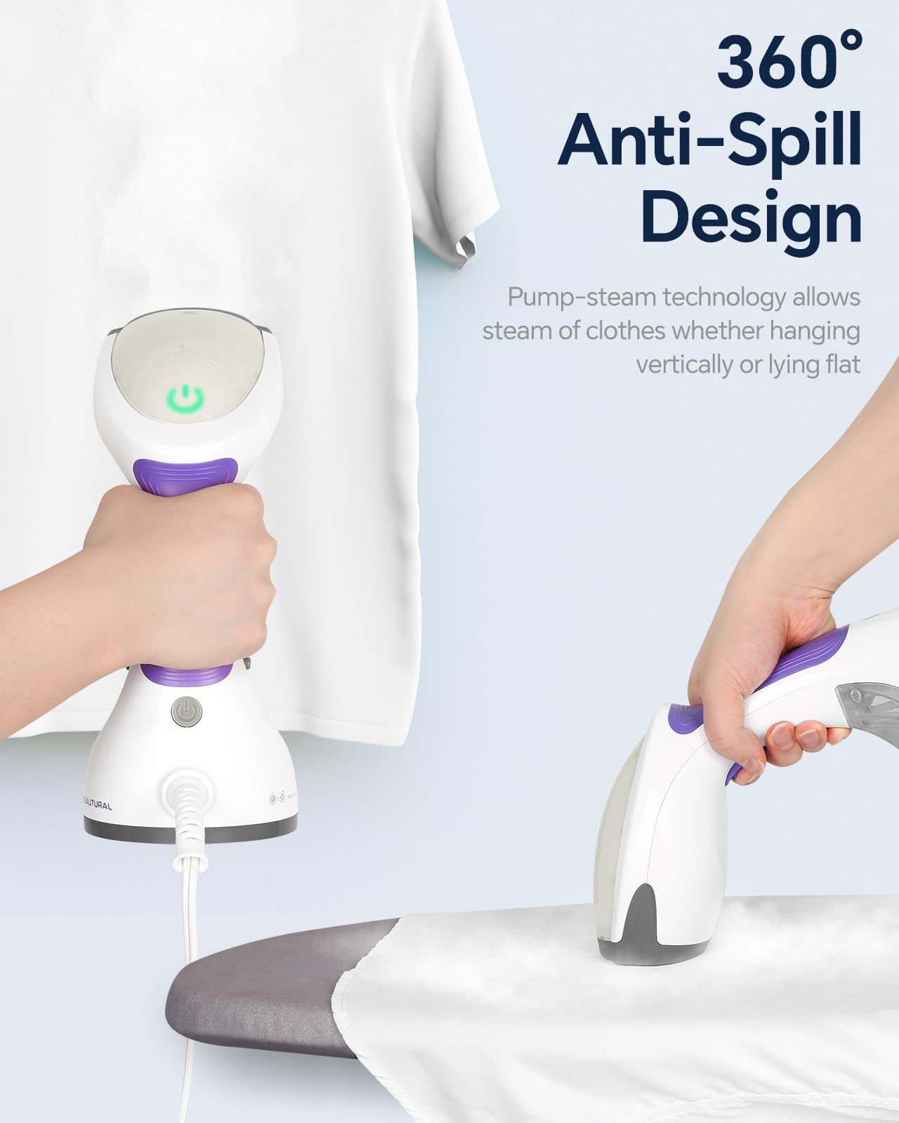 BEAUTURAL Portable Handheld Clothes Steamer