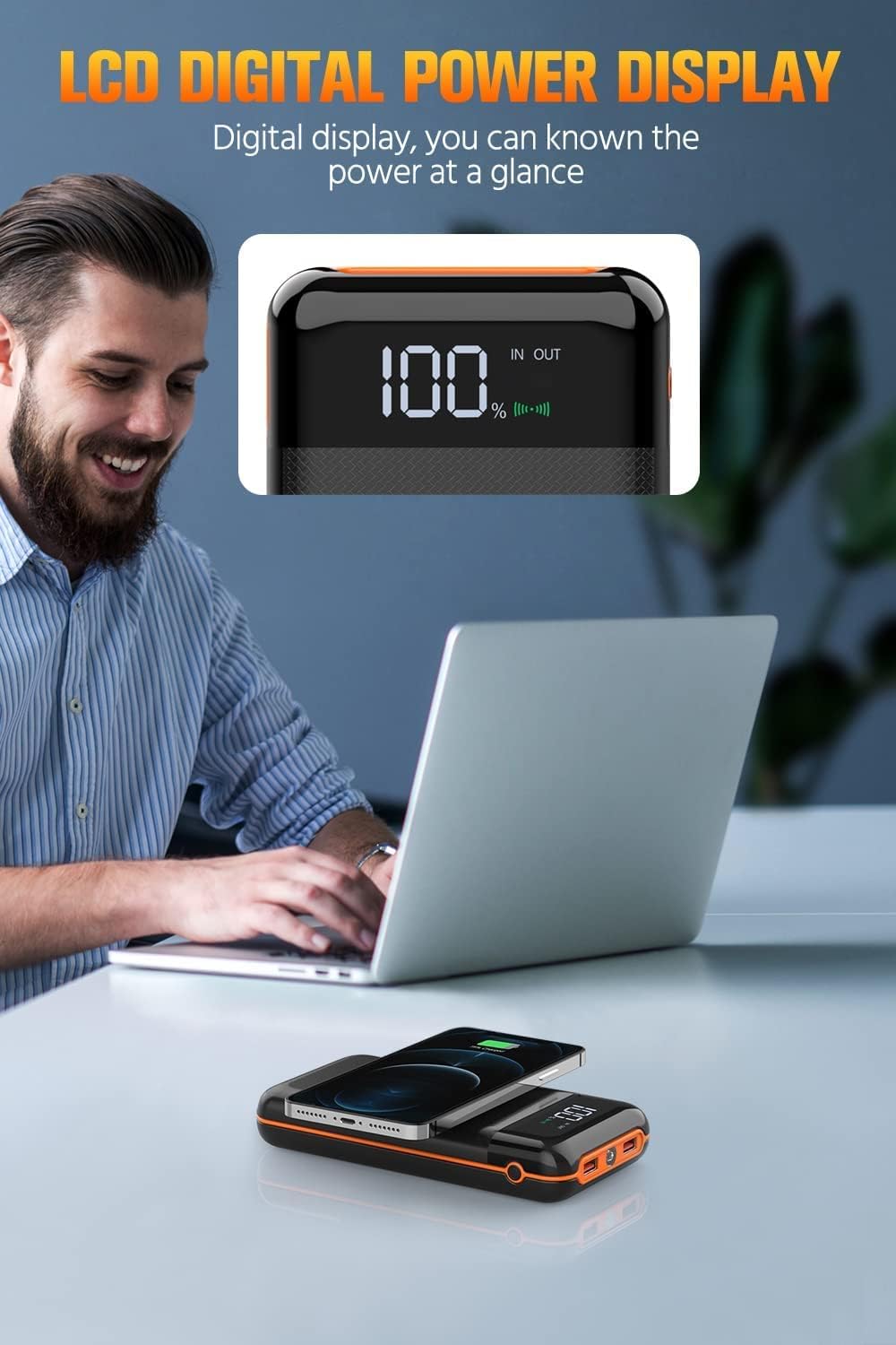 40000mAh Fast Charger Power Bank with Flashlight