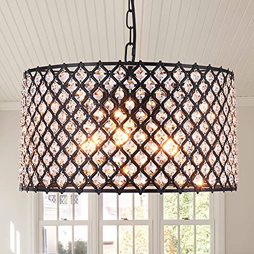 Modern 3-Light Crystal Drum Pendant Chandelier