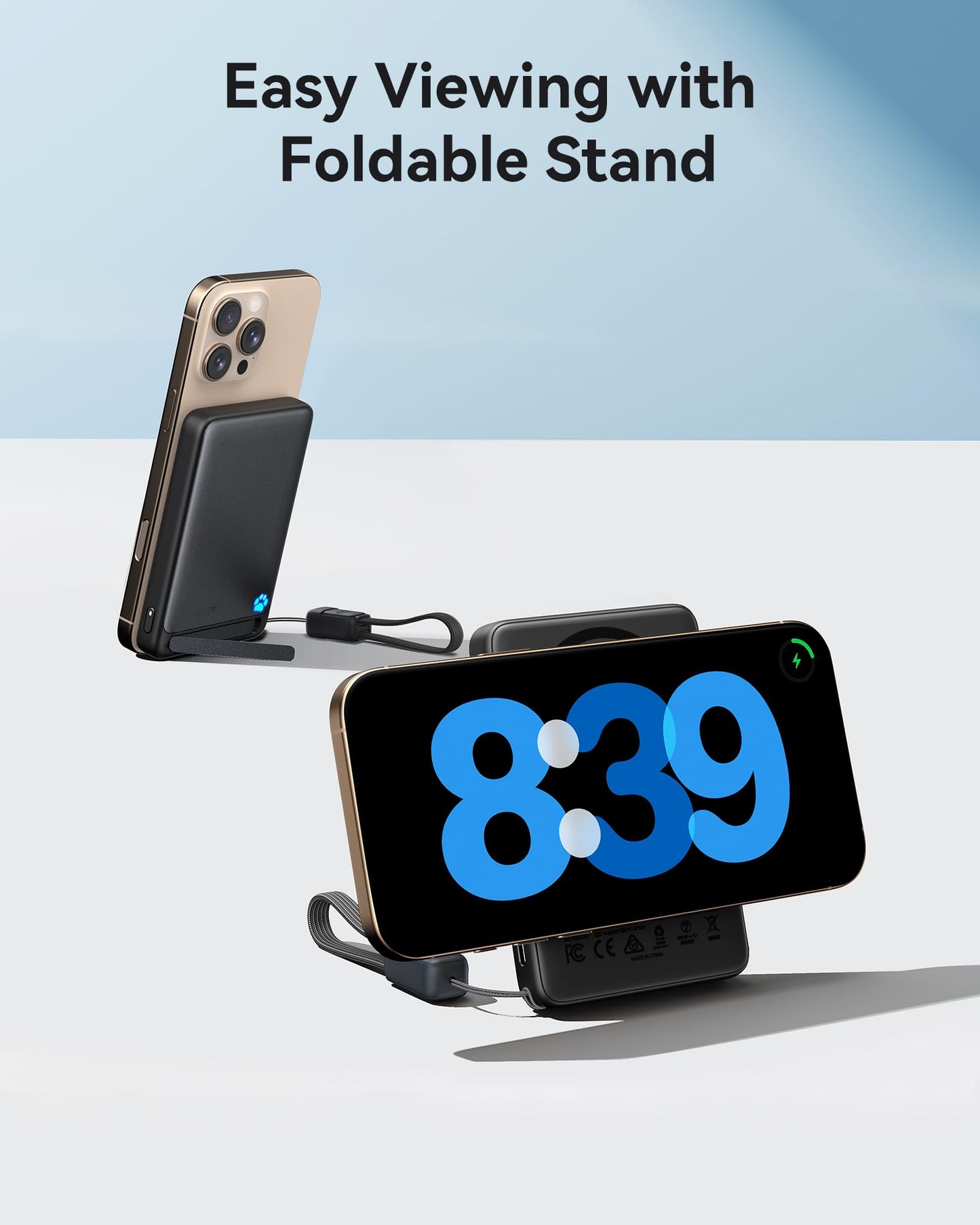 10000mAh INIU MagSafe Wireless Portable Charger with Kickstand
