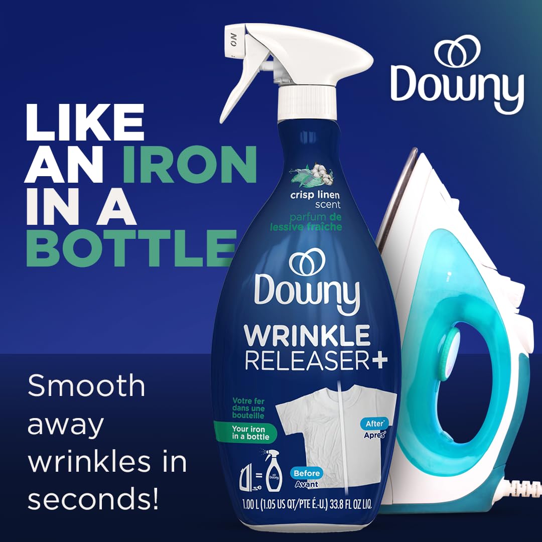 Downy Wrinkle Releaser Spray, Crisp Linen, 33.8 Oz