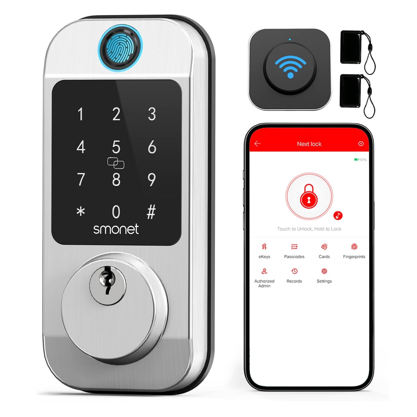 Smart WiFi Deadbolt Lock with Fingerprint Access