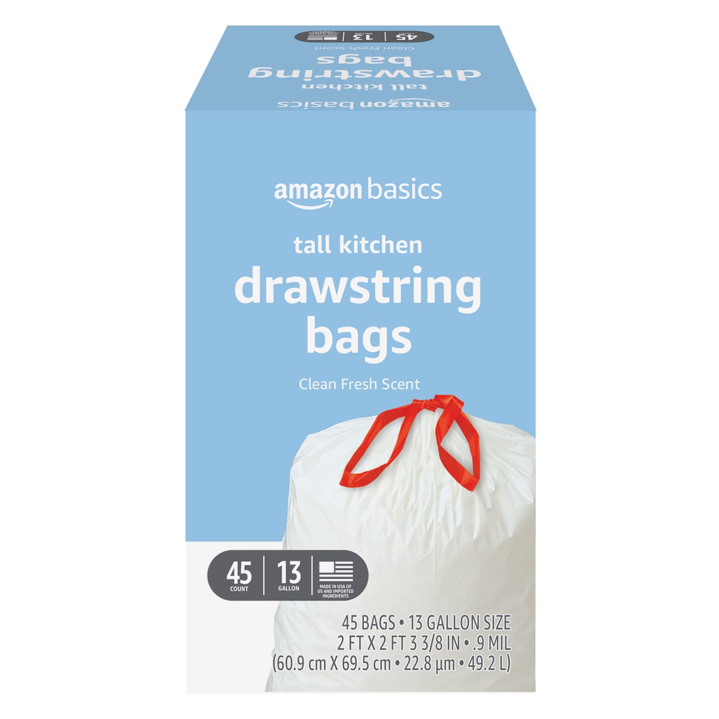 45 Count Amazon Basics Kitchen Trash Bags