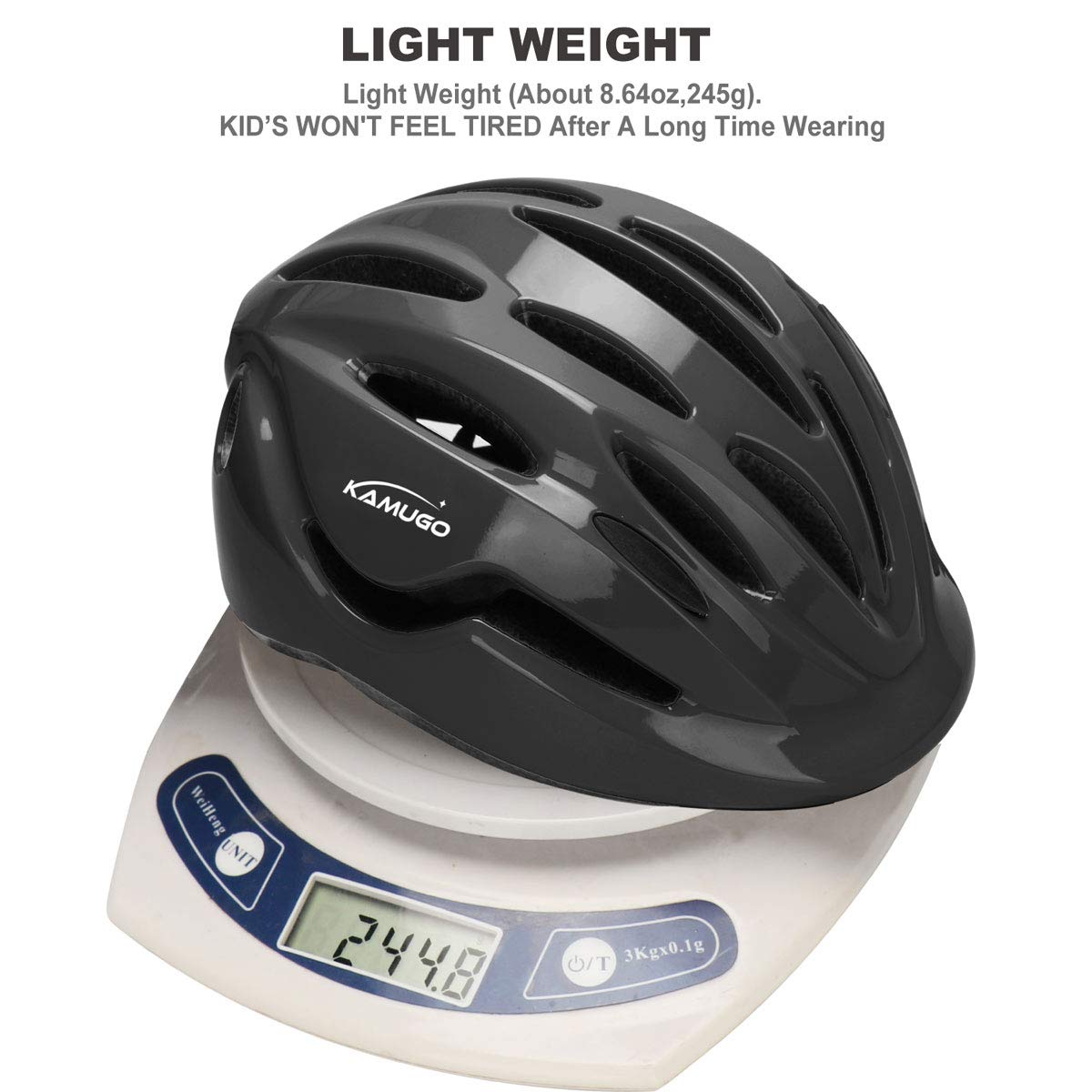 KAMUGO Kids Adjustable Bike Helmet for Ages 2-8