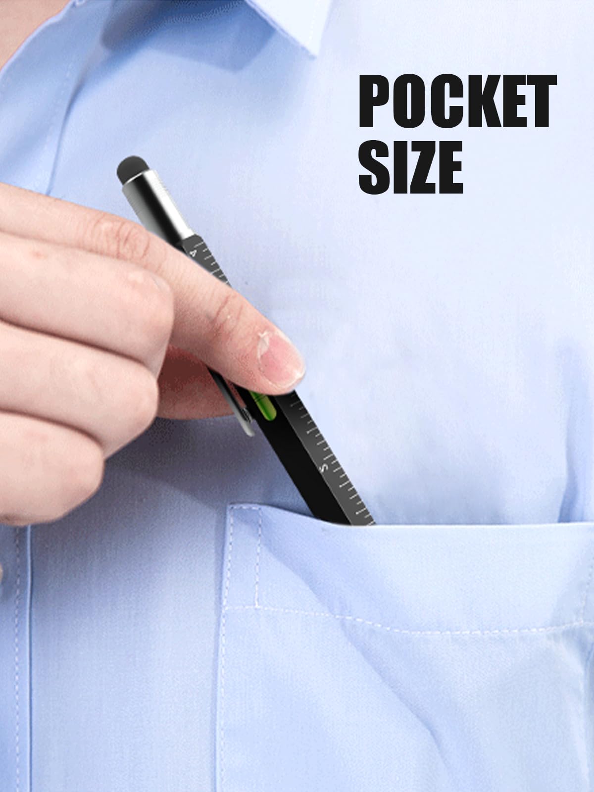 Multitool Pen Stocking Stuffer - Christmas Gift for Men, Dad, Husband, Teens - Unique Cool Gadget for Engineers, Woodworkers, Carpenters