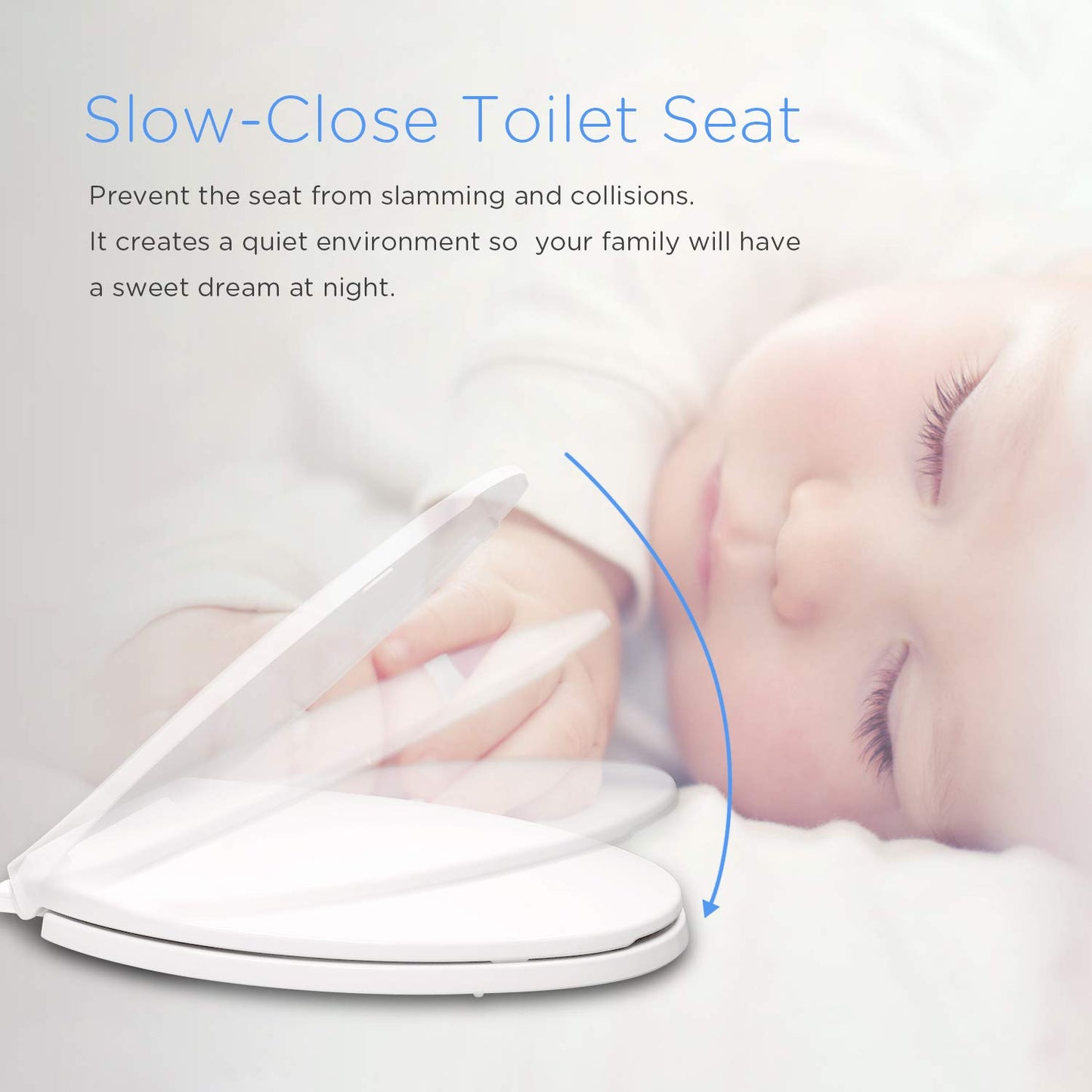 Elongated Soft Close Toilet Seat, Easy Install