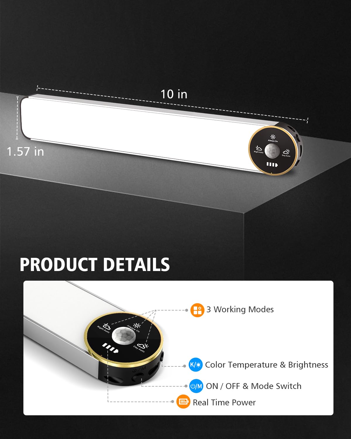 5-Pack LED Motion Sensor Under Cabinet Lights