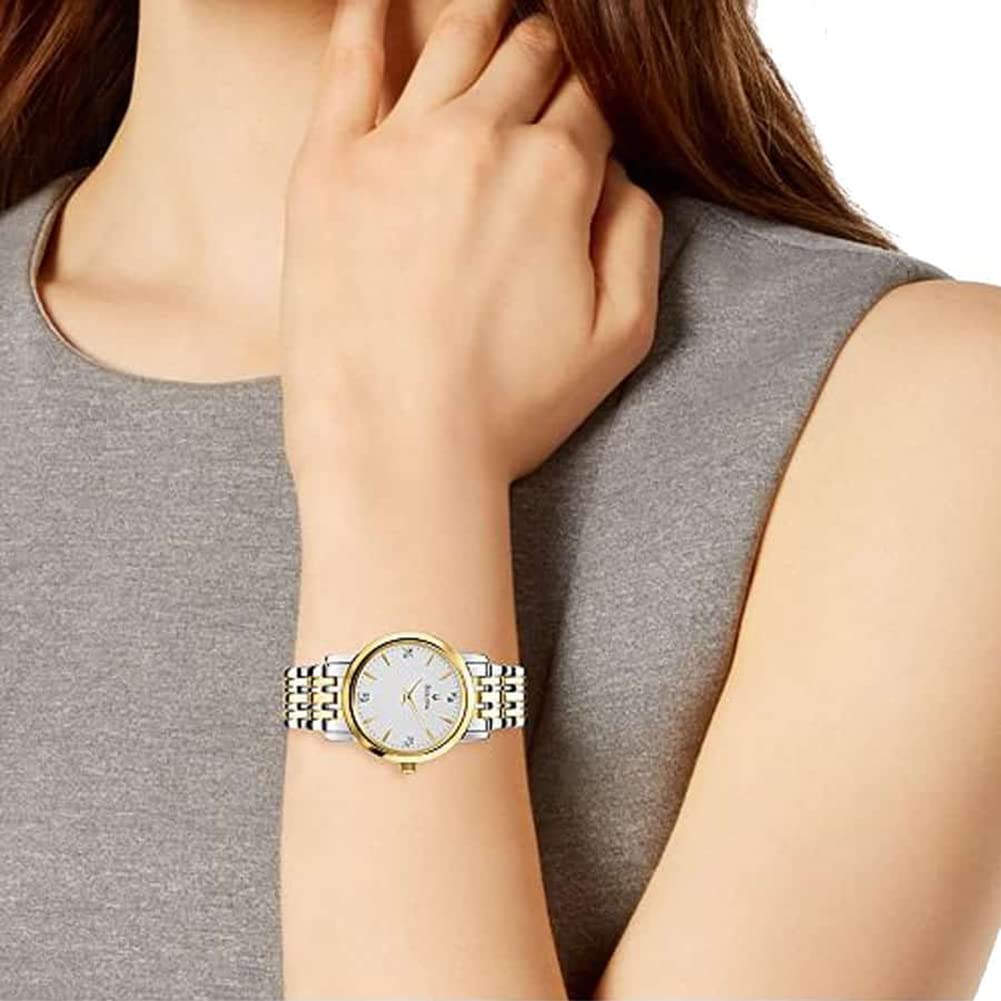 Bulova Two-Tone Diamond Dial Quartz Watch