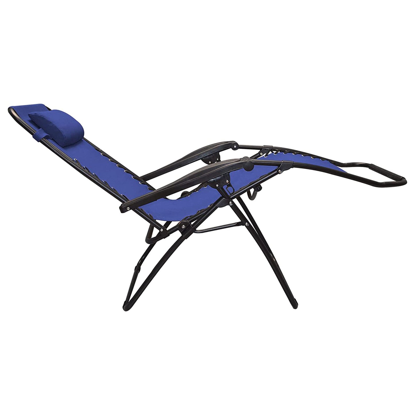 Caravan Sports Zero Gravity Outdoor Portable Folding Camping Lawn Deck Patio Pool Recliner Lounge Chair for Adults, Adjustable Headrest, Blue