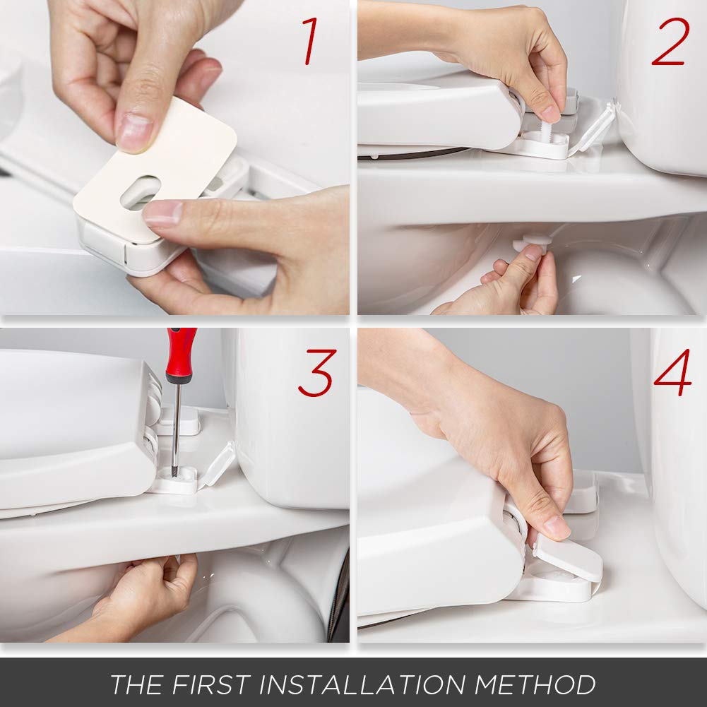 Elongated Soft Close Toilet Seat, Easy Install