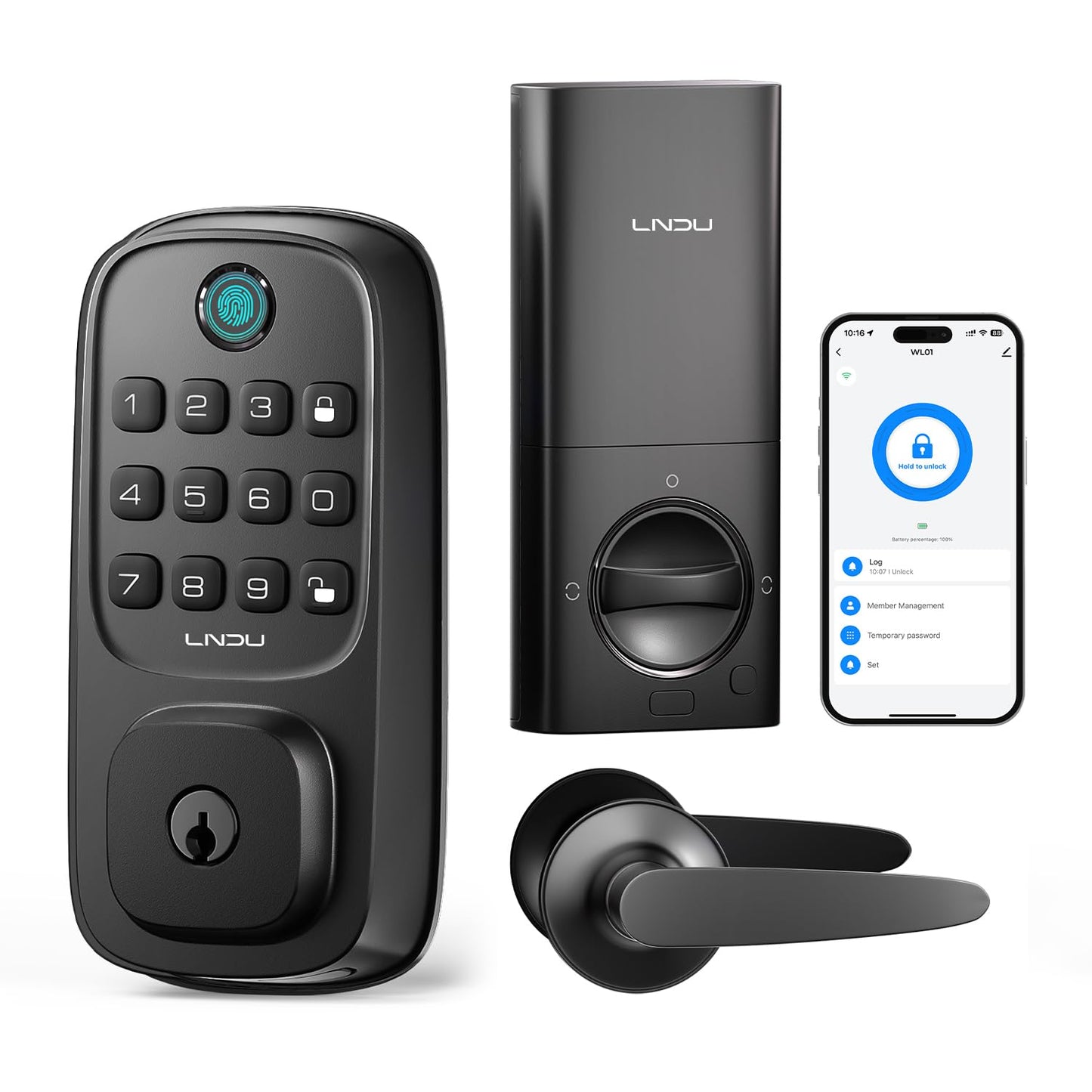 WiFi Smart Keypad Deadbolt with Fingerprint Access