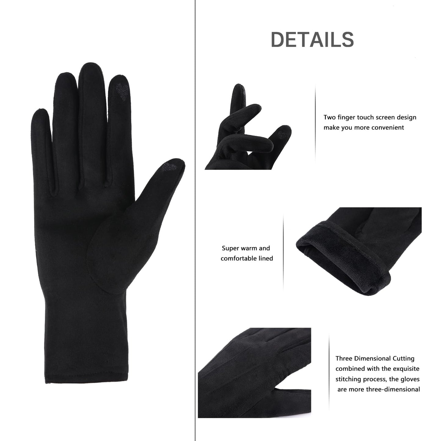 KOFOJN Winter Touch Screen Gloves - 2 Pairs