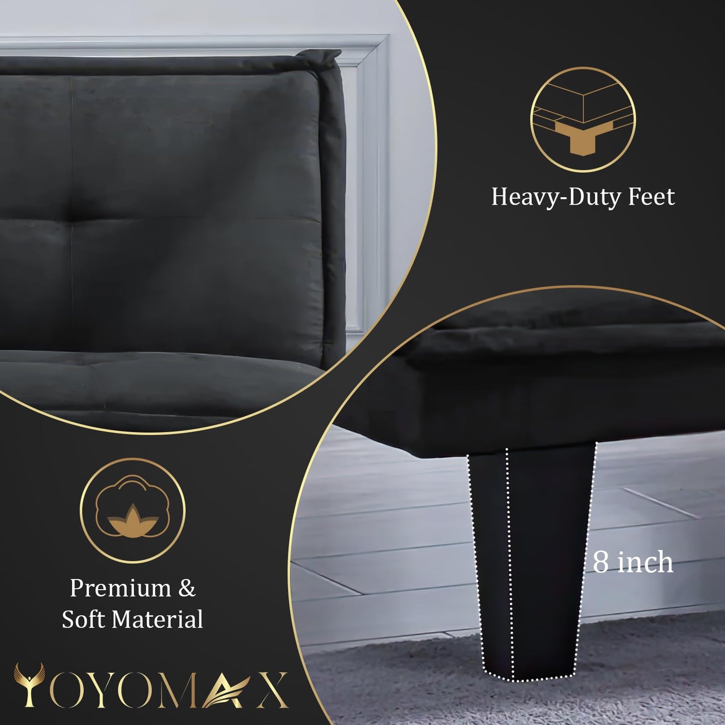 yoyomax Convertible Futon Sofa Bed, Compact Design