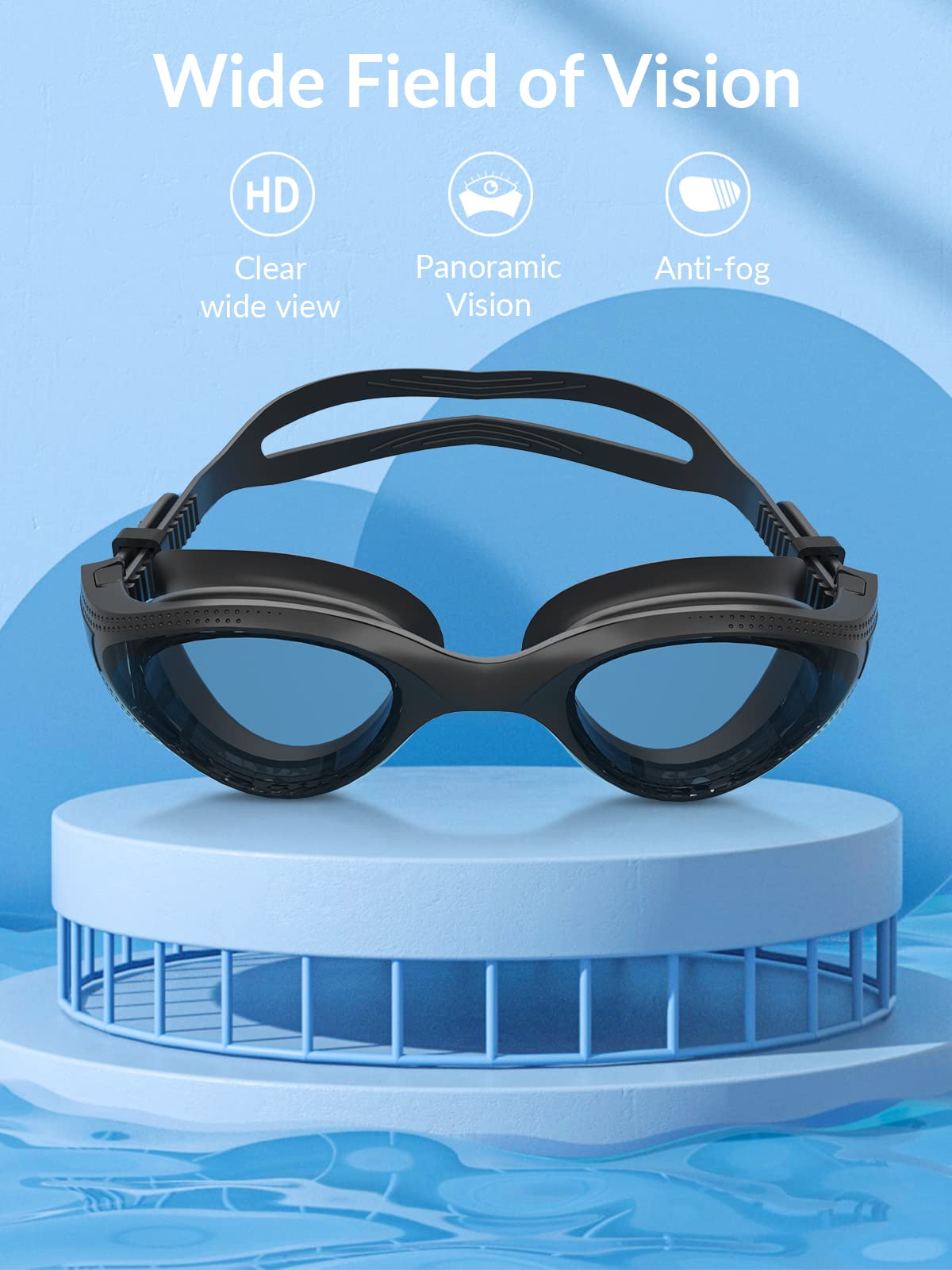 Cienfy Unisex-Adult Swim Goggles, Polarized Goggles Swimming Men Women, Anti-fog Leak-proof Clear Vision Underwater