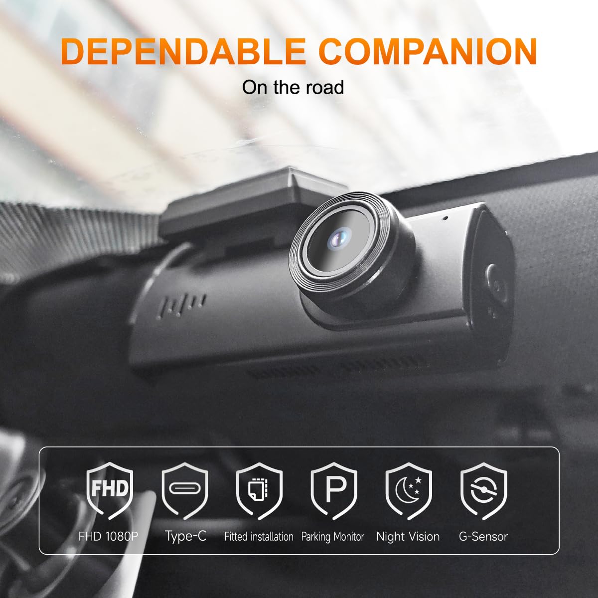 1080P Dash Cam with Night Vision & WiFi