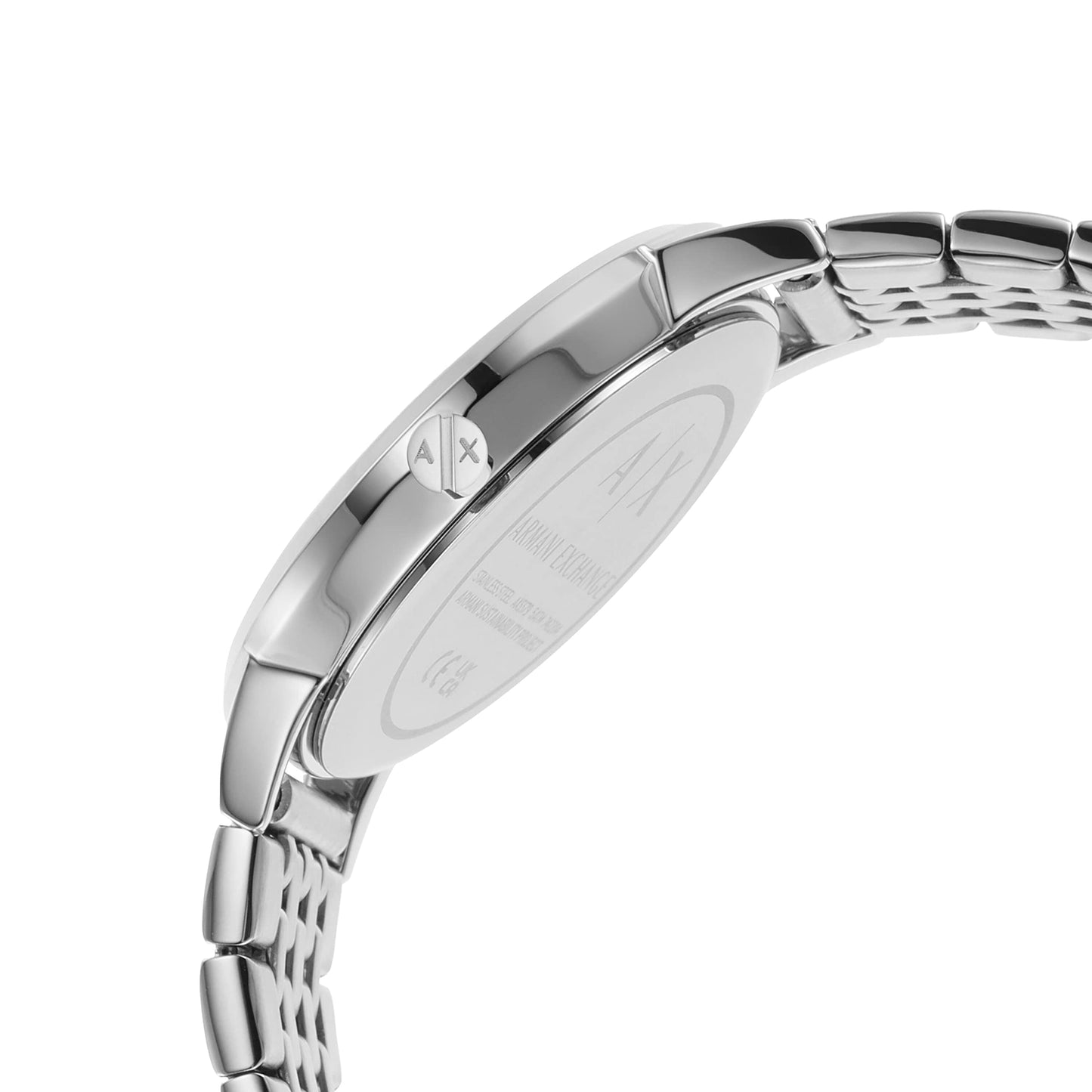 A|X Armani Exchange Women's Three-Hand Stainless Steel Watch (Model: AX5578), Silver Bracelet