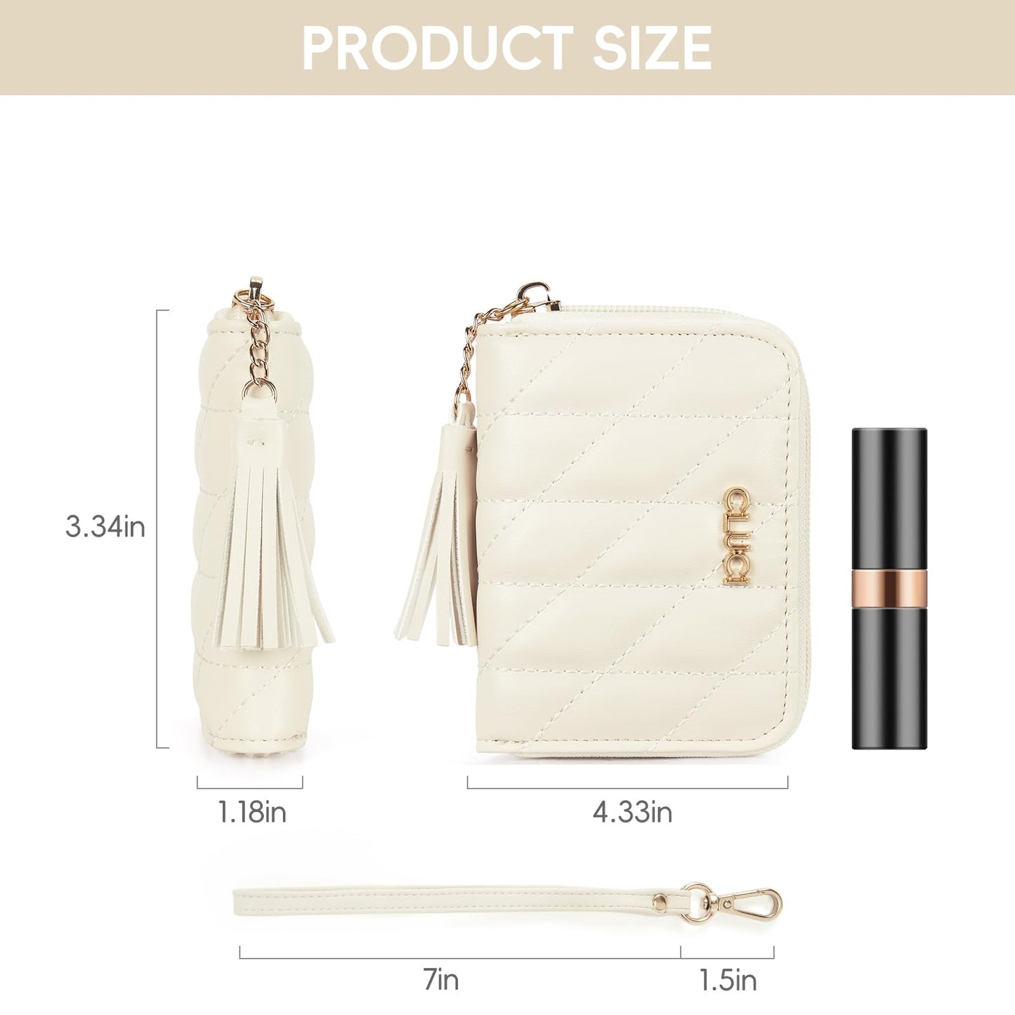 CLUCI RFID Blocking Leather Wallet with Wristlet