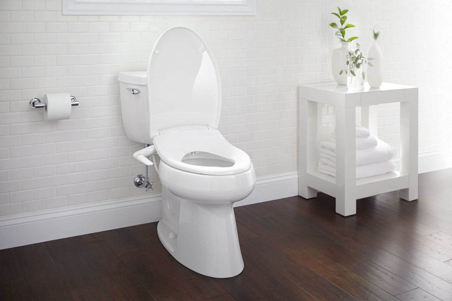KOHLER 5724-0 PureWash M250 Elongated Bidet Toliet Seat, Manual Non-Electric Bidets for Existing Toilets, Adjustable Bidet Sprayer, White