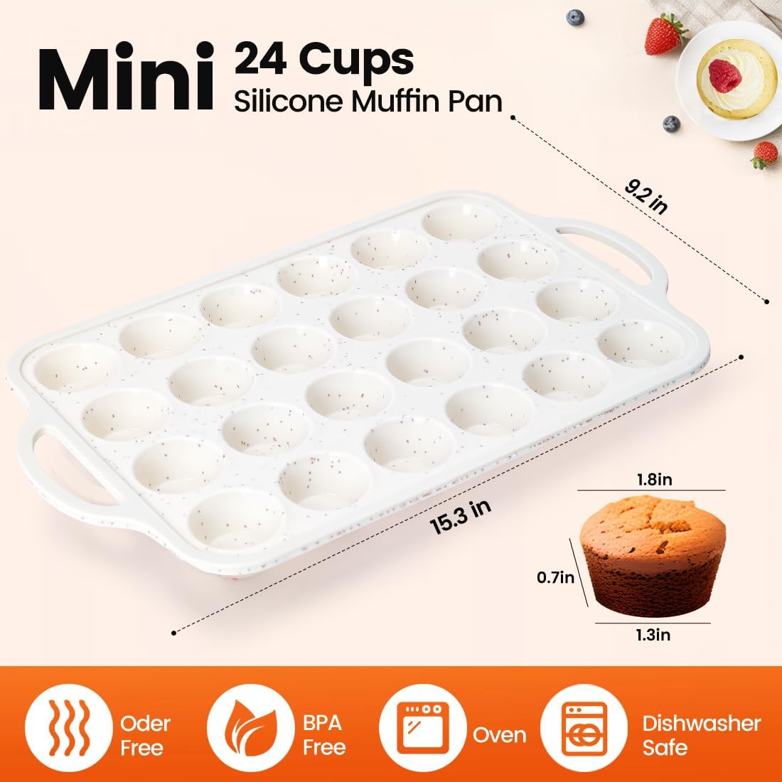 Durable Silicone Muffin Pan Set of 2 - 24-Cups