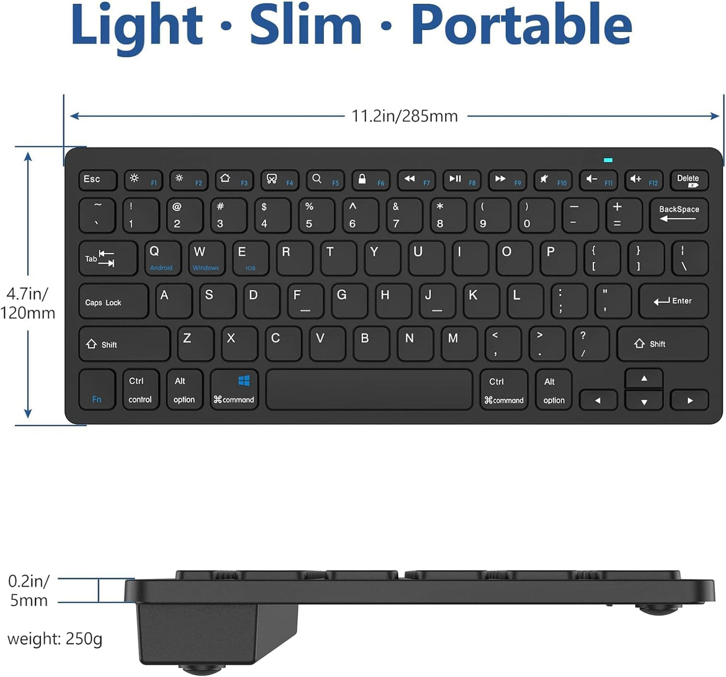 Ultra-Compact Bluetooth Keyboard for Mac and PC