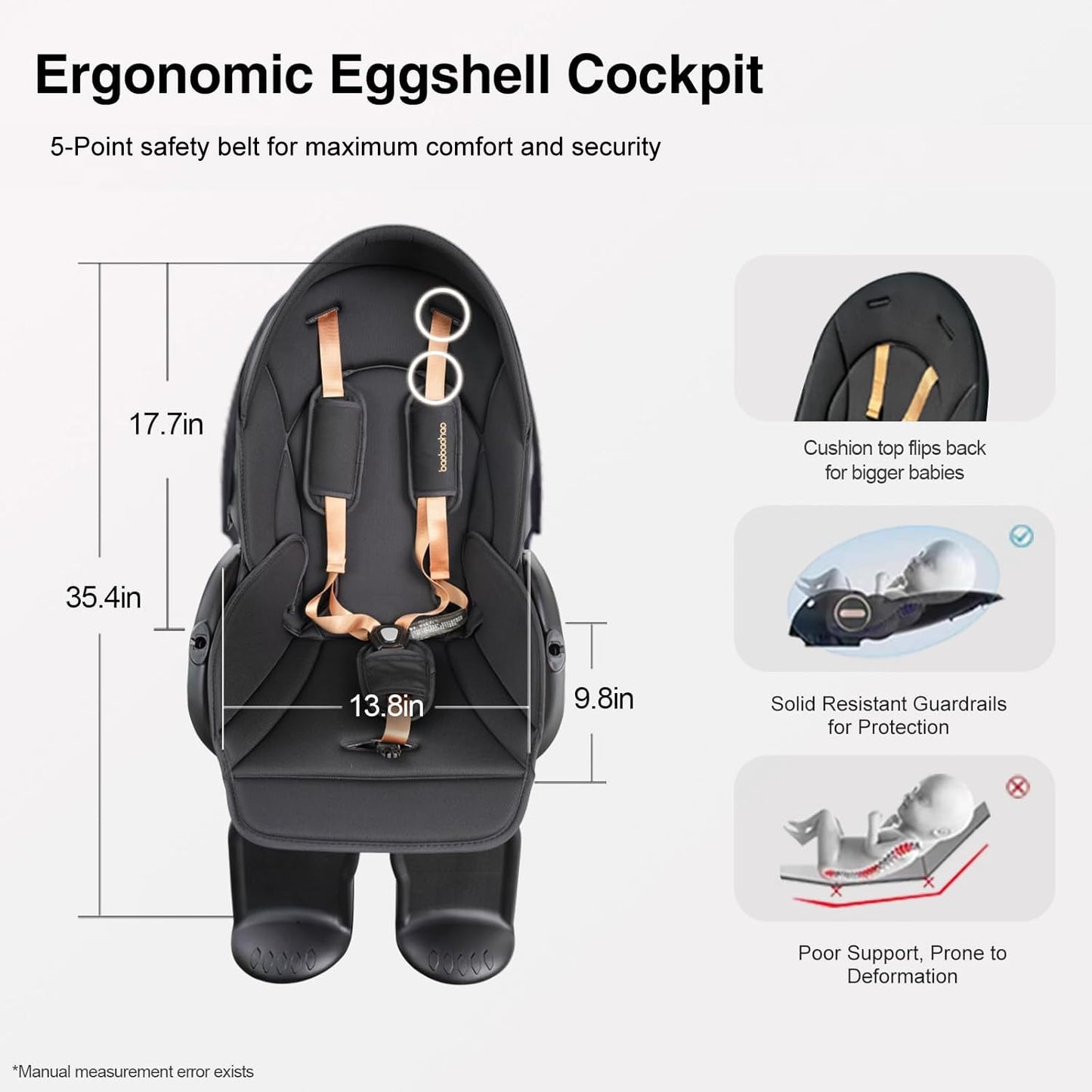 Lightweight 360° Rotable Baby Stroller with Canopy