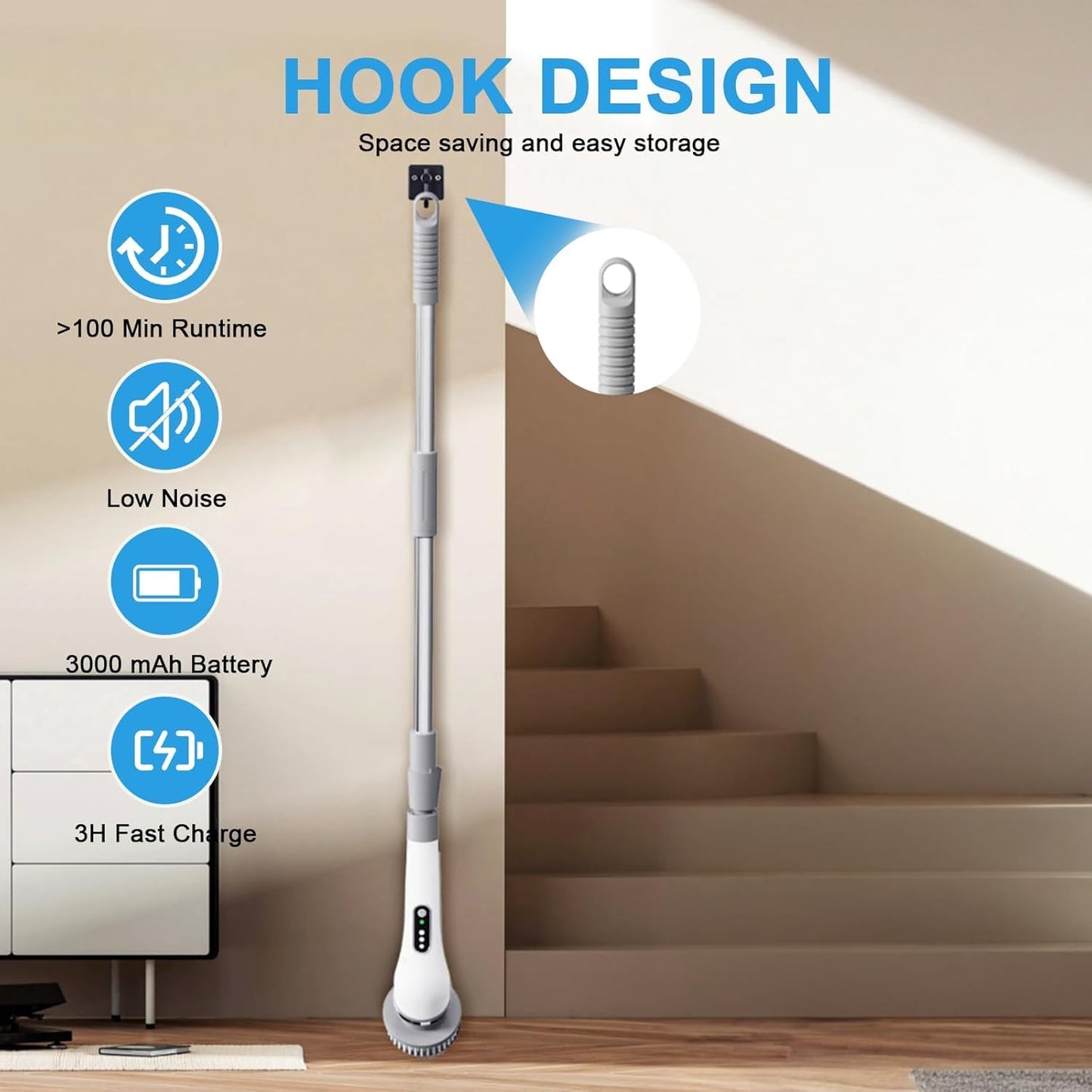 Cordless Electric Spin Scrubber for Bathroom Cleaning