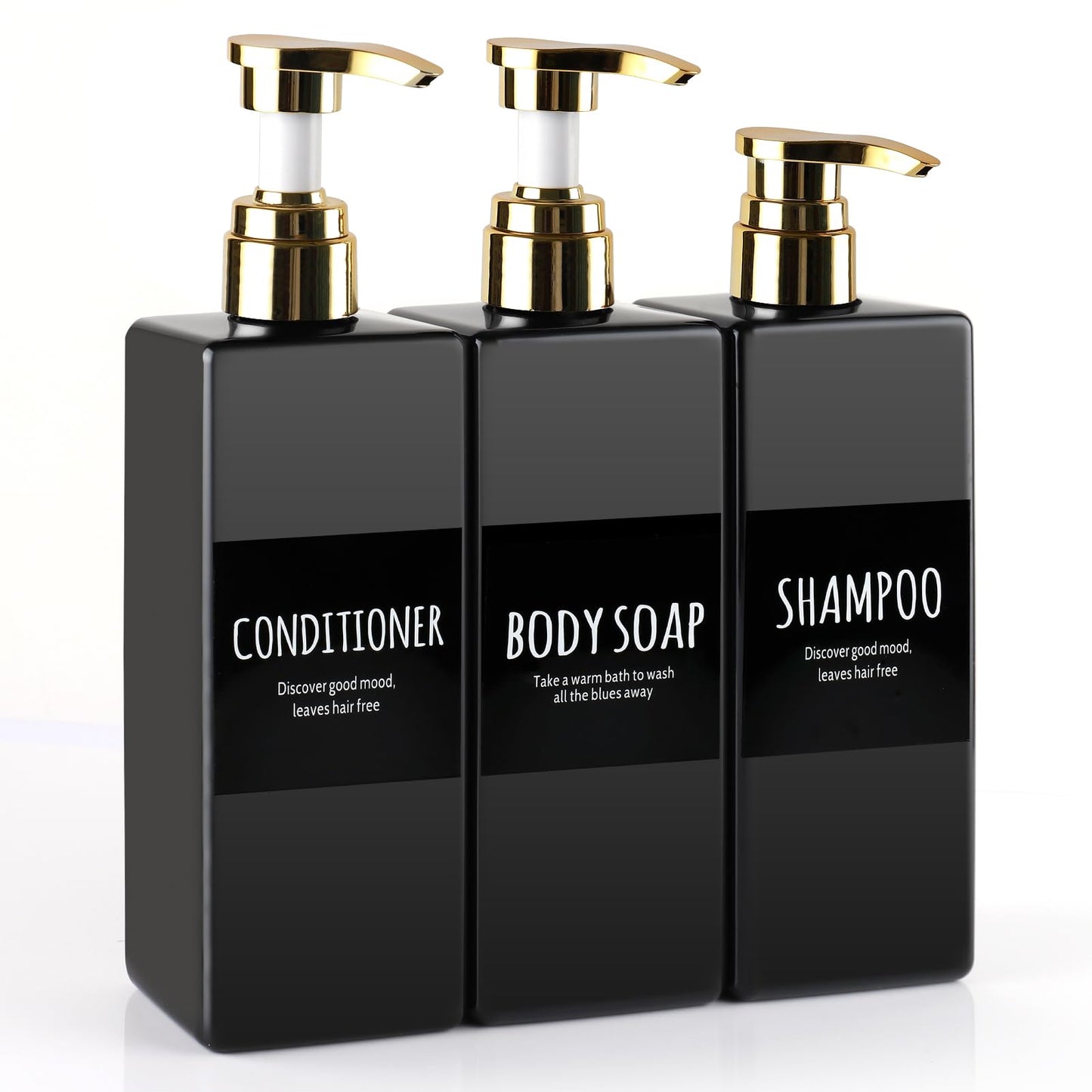 3 Pack Soap Dispensers with Gold Pumps