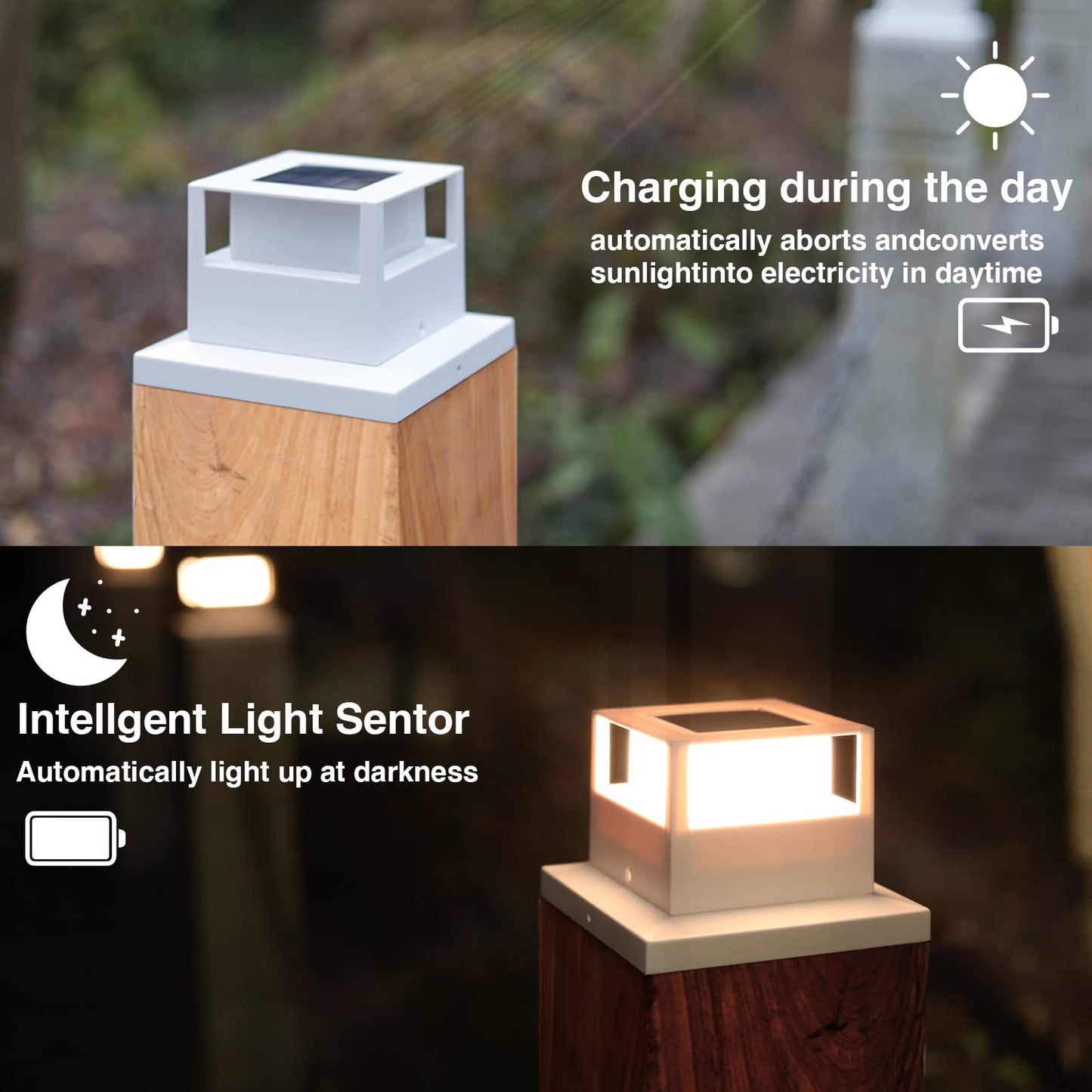 4 Pack Solar Post Cap Lights Outdoor