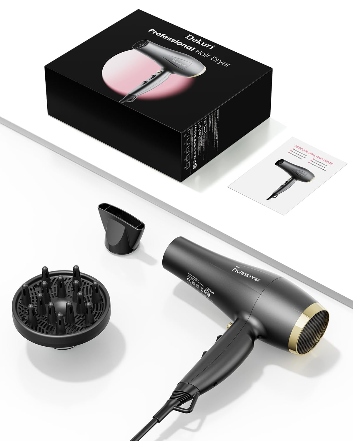 Ionic Hair Dryer with Diffuser and Cool Shot