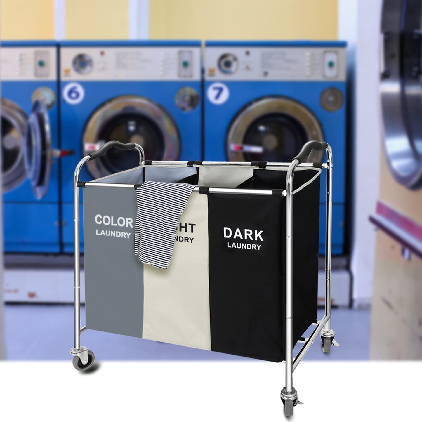240L Laundry Basket Sorter with Wheels