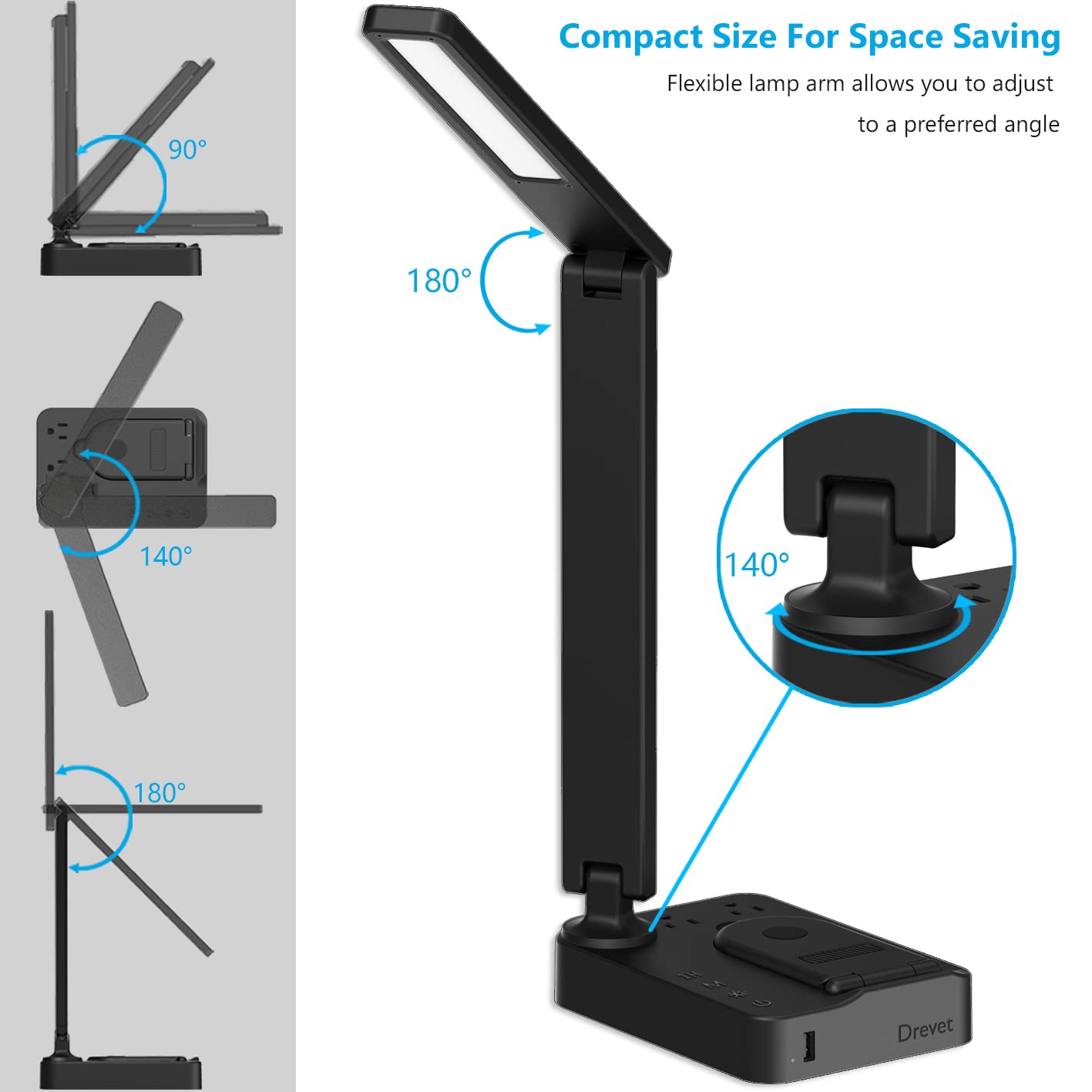 Drevet LED Desk Lamp with Wireless Charger
