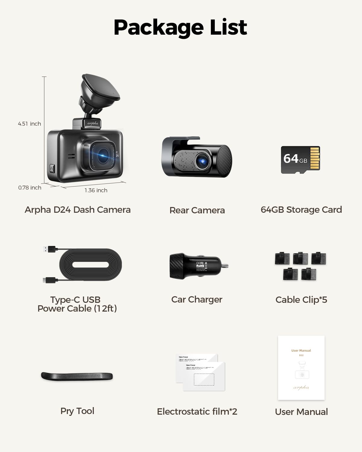 4K Dash Cam with GPS & WiFi