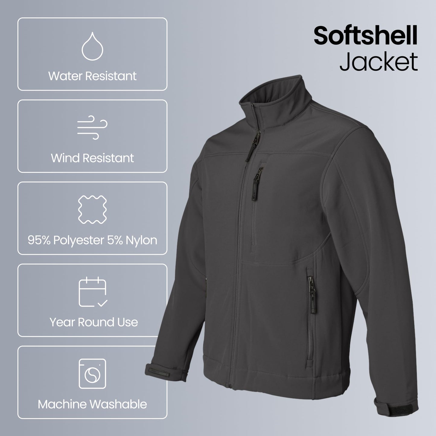 Weatherproof Water Resistant Softshell Jacket for Men