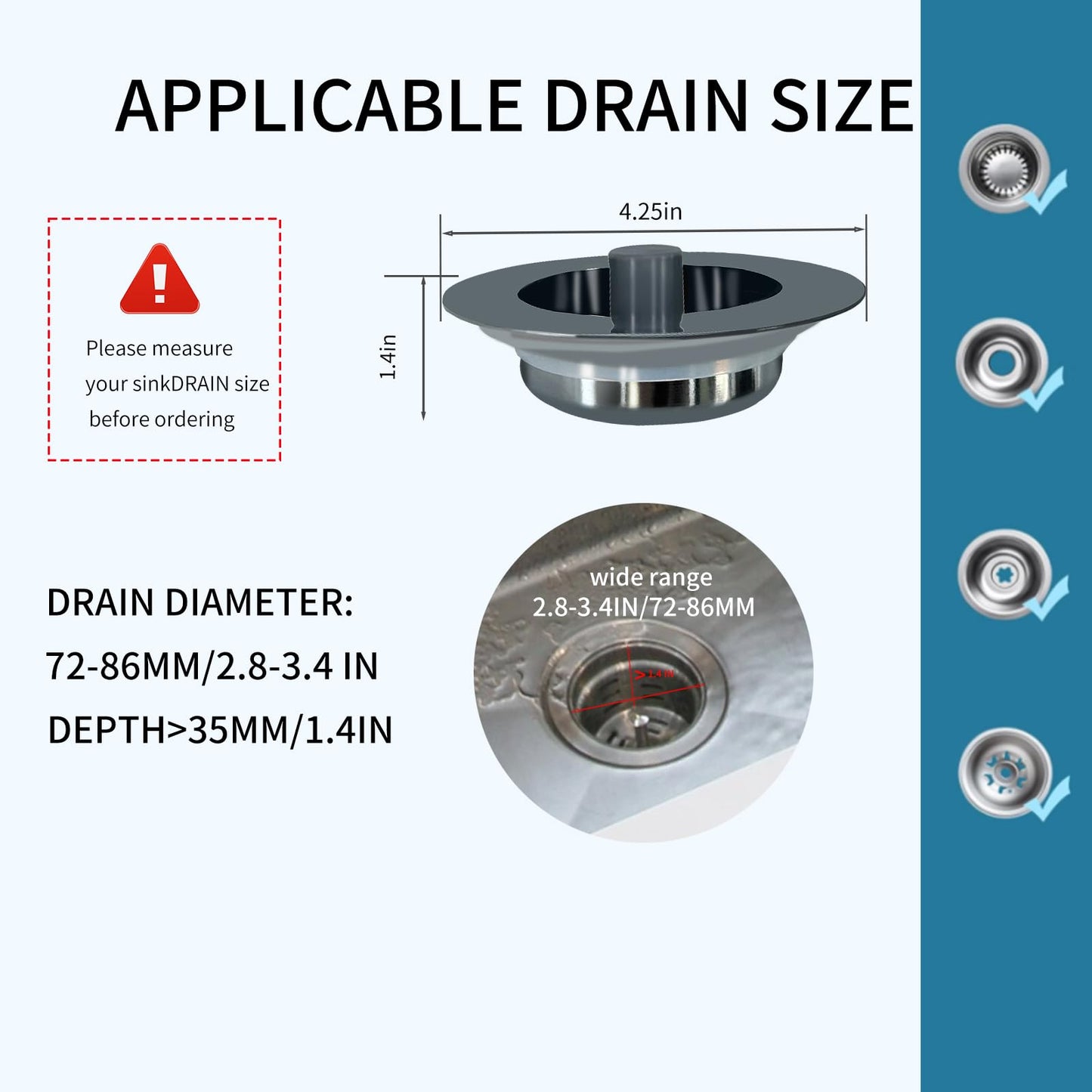 3-in-1 Kitchen Sink Drain Strainer by NOEAIKE