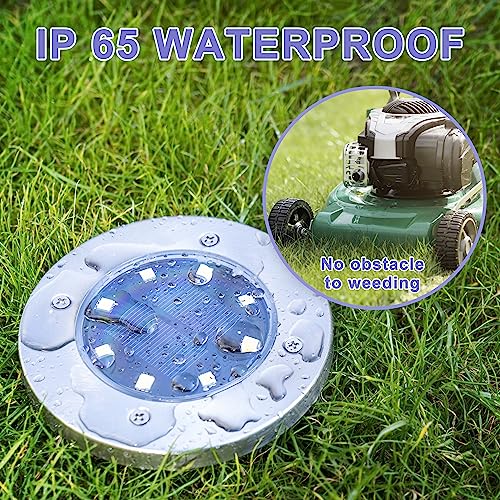SOLPEX Solar Ground Lights, 12 Pack Solar Lights Outdoor Waterproof, 8 LED Solar Powered Landscape Lighting for Garden Yard Patio Pathway Driveway Walkway (Cool White)
