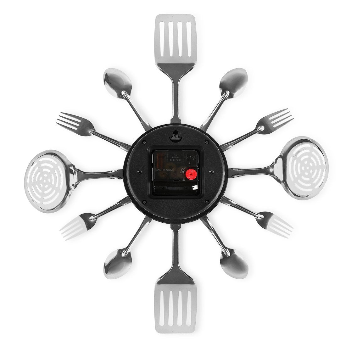 CIGERA 16 Inch Cutlery Kitchen Wall Clocks with Fork and Spoon Dial, Silent Clock Movement and Battery Operated, Great Wall Decor and Housewarming Gifts