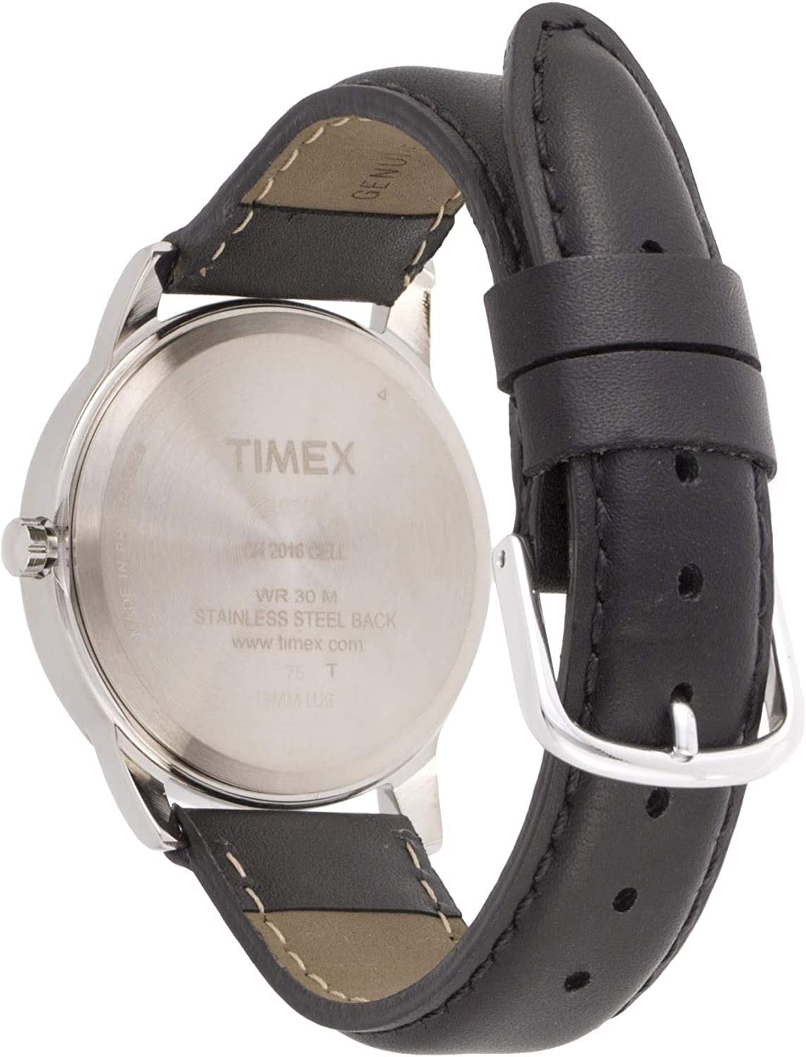Timex Easy Reader Black Leather Strap Watch