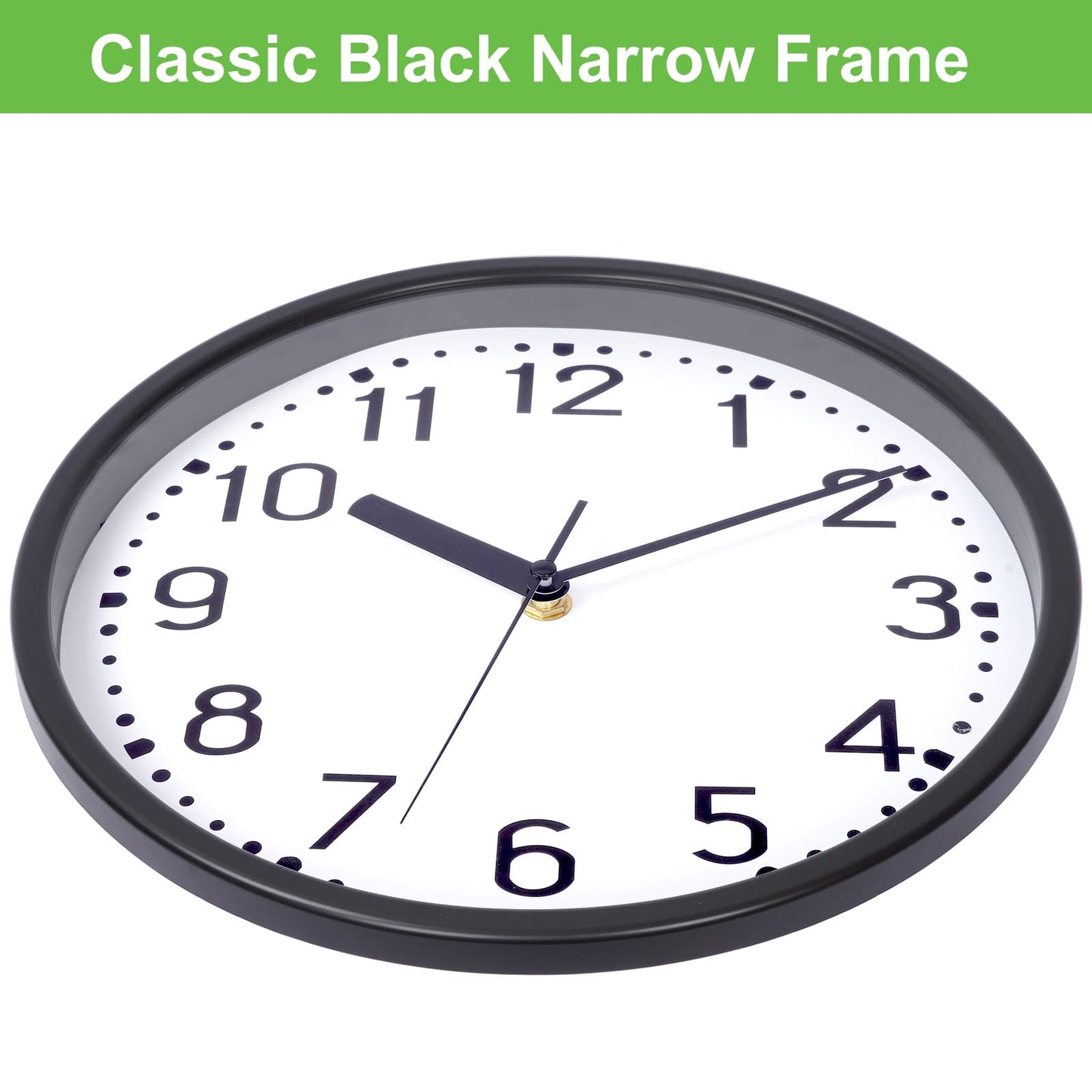 Hiopeak 11 Inch Wall Clock Black Silent, Non-Ticking Decorative Rustic Analog Quartz Wall Clock Battery Operated for Bedroom Living Room Kitchen Farmhouse Office School (Black)