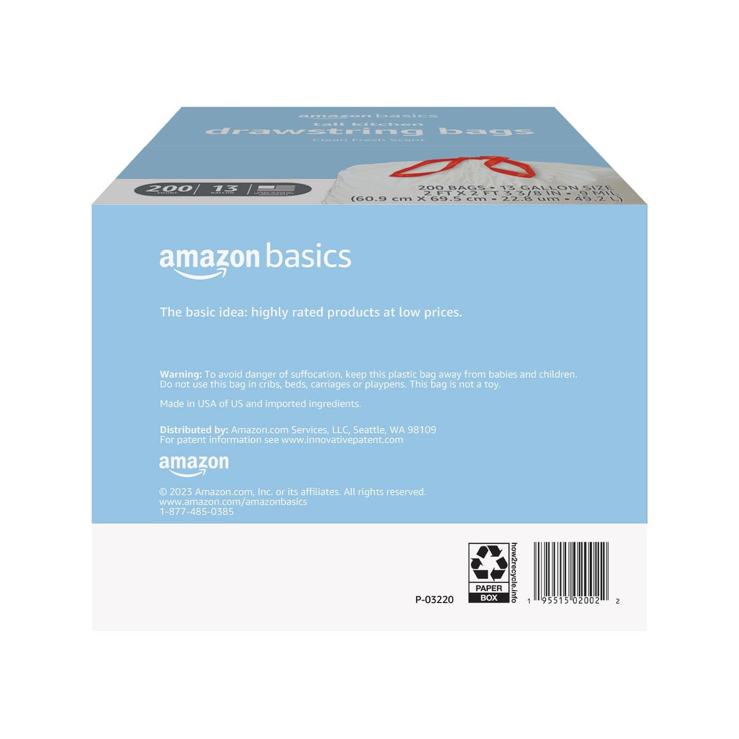 Amazon Basics Scented Kitchen Trash Bags, 13 Gallon
